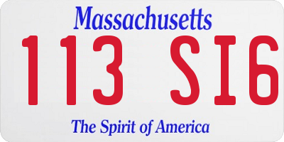 MA license plate 113SI6