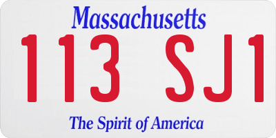 MA license plate 113SJ1