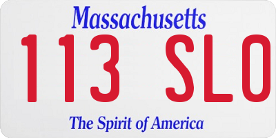 MA license plate 113SL0