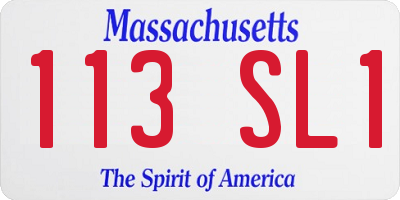 MA license plate 113SL1