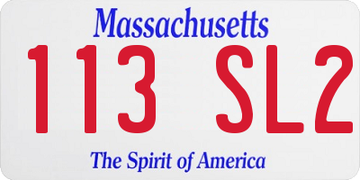 MA license plate 113SL2