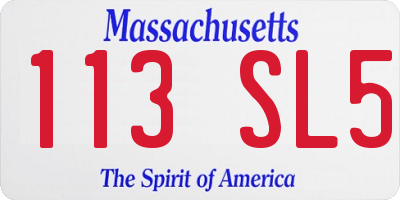 MA license plate 113SL5