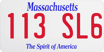MA license plate 113SL6