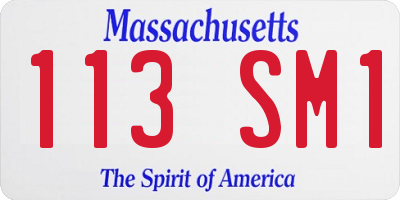 MA license plate 113SM1