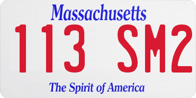 MA license plate 113SM2