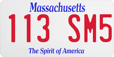 MA license plate 113SM5