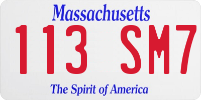 MA license plate 113SM7