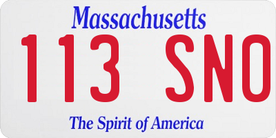 MA license plate 113SN0