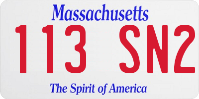 MA license plate 113SN2
