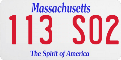 MA license plate 113SO2
