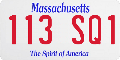 MA license plate 113SQ1