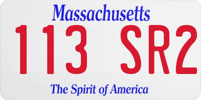 MA license plate 113SR2