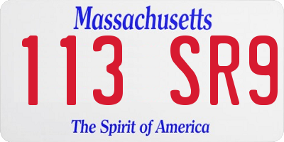MA license plate 113SR9