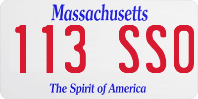 MA license plate 113SS0