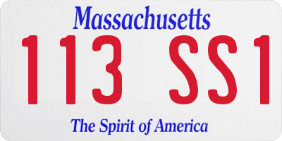 MA license plate 113SS1