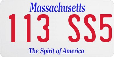 MA license plate 113SS5