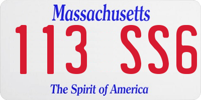 MA license plate 113SS6