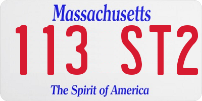 MA license plate 113ST2