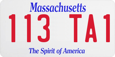 MA license plate 113TA1