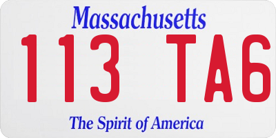 MA license plate 113TA6