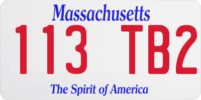 MA license plate 113TB2