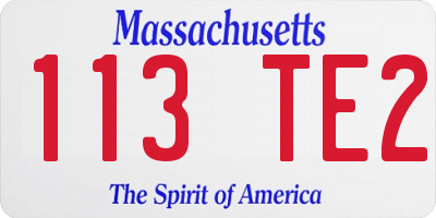 MA license plate 113TE2