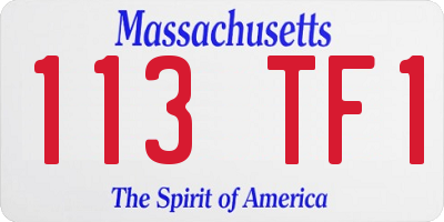 MA license plate 113TF1