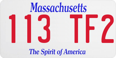 MA license plate 113TF2