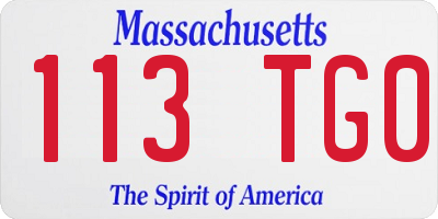 MA license plate 113TG0