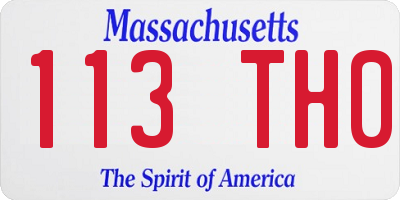 MA license plate 113TH0
