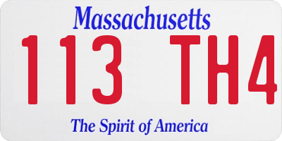 MA license plate 113TH4