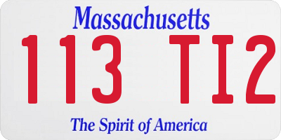 MA license plate 113TI2