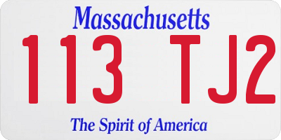 MA license plate 113TJ2