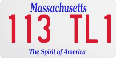 MA license plate 113TL1