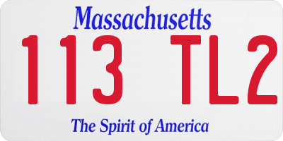 MA license plate 113TL2