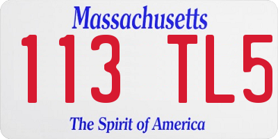 MA license plate 113TL5