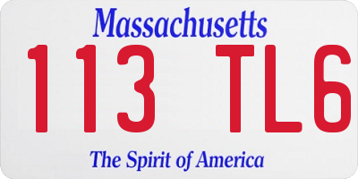 MA license plate 113TL6