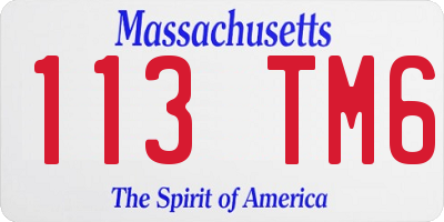 MA license plate 113TM6