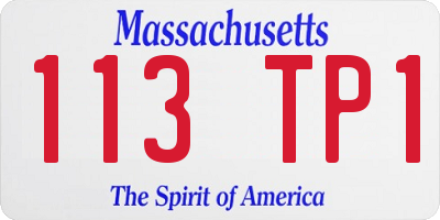 MA license plate 113TP1