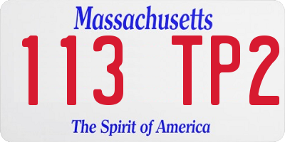 MA license plate 113TP2
