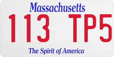MA license plate 113TP5
