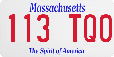 MA license plate 113TQ0
