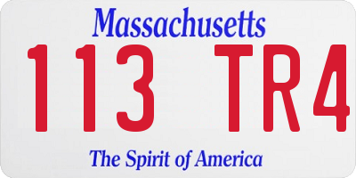 MA license plate 113TR4
