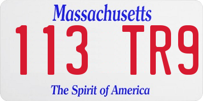 MA license plate 113TR9