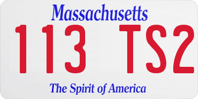 MA license plate 113TS2