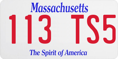 MA license plate 113TS5