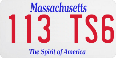 MA license plate 113TS6