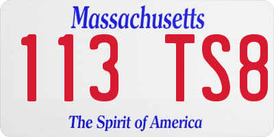 MA license plate 113TS8