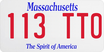 MA license plate 113TT0