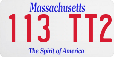 MA license plate 113TT2
